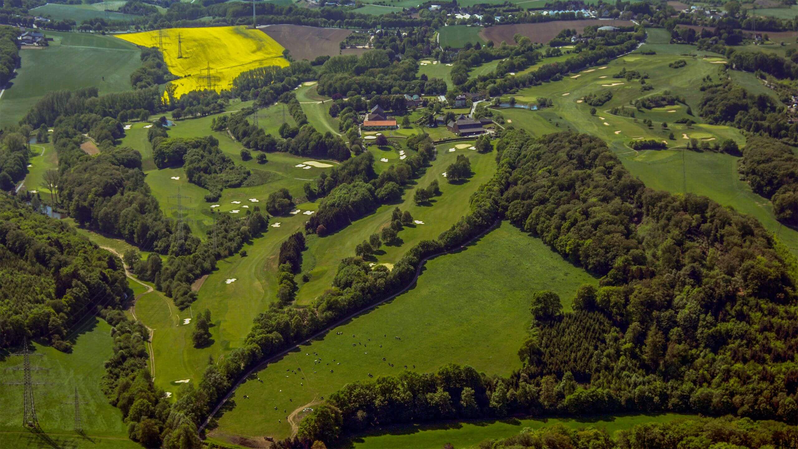 Golfen in Essen – Luftbild vom Golfplatz des Golfclubs Essen-Heidhausen